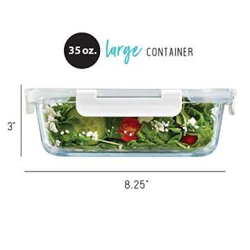 Fit & Fresh Glass Meal Prep Containers Set - 5 Pack