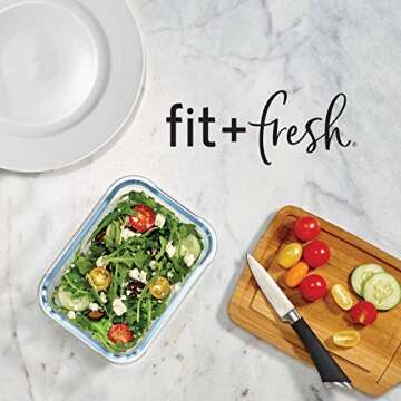 Fit & Fresh Glass Meal Prep Containers Set - 5 Pack