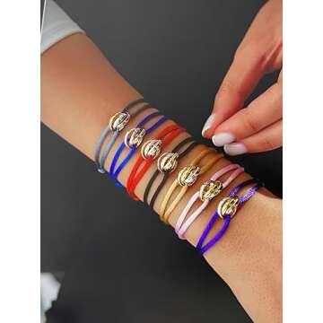 TRINITY BRACELET - 3 TONE (Gold Filled - Sterling Silver) Designer, high-end fashion, UNISEX, Statement Bracelet. Promise Bracelet and Trendy Gift for someone special! (Blue)