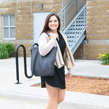 CLARANY Lightweight Quilted Market Tote - Stylish & Waterproof