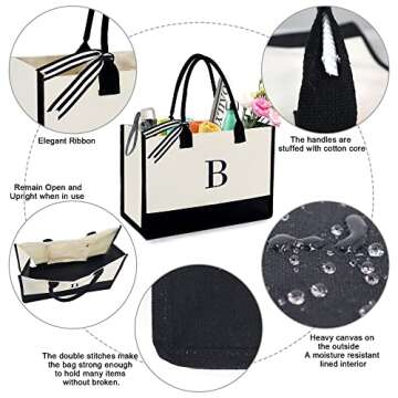 BeeGreen Monogrammed Tote Bag for Personal Gifts and More