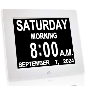 JALL Digital Calendar Alarm Day Clock with 8" Large Screen - Ideal for Seniors and the Vision Impair...