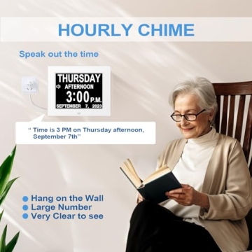 JALL 2024 Day Clock - 8" Large Display for Seniors
