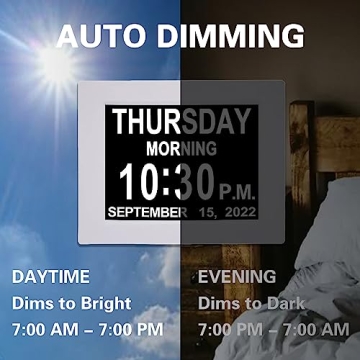JALL 2024 Day Clock - 8" Large Display for Seniors