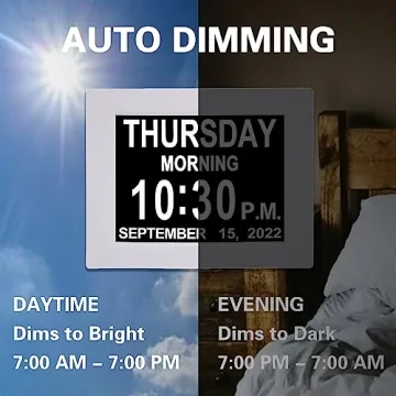 JALL 2024 Day Clock - 8" Large Display for Seniors