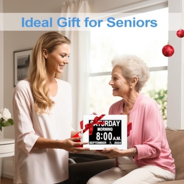 JALL 2024 Day Clock - 8" Large Display for Seniors