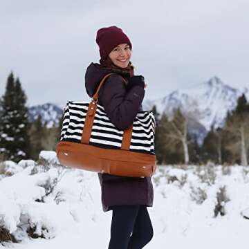 Newshows Women Weekender Bag Canvas Travel Duffel Bag Overnight Carry On Tote Bag with Luggage Sleev...