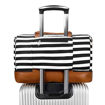 Newshows Women Weekender Bag Canvas Travel Duffel Bag Overnight Carry On Tote Bag with Luggage Sleeve