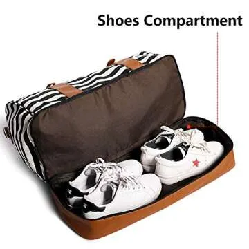Newshows Women Weekender Bag Canvas Travel Duffel Bag Overnight Carry On Tote Bag with Luggage Sleeve
