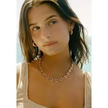 TENTMENTISE Chunky Chain Necklace for Women Gold Necklaces Cute Pig Nose Chain Necklace Chain Choker Statement Necklace Women Jewelry Gift