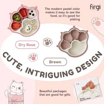 Firgi MEOWMEOW Silicone Kids Suction Plates - Non-Slip & Fun