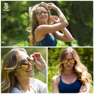 SOJOS Classic Polarized Ultra Lightweight Flexible Men Women Sunglasses JOURNEY SJ2065 with Matt Brown Demi Frame/Gradient Brown Lens