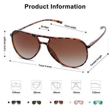 SOJOS Classic Polarized Ultra Lightweight Flexible Men Women Sunglasses JOURNEY SJ2065 with Matt Brown Demi Frame/Gradient Brown Lens