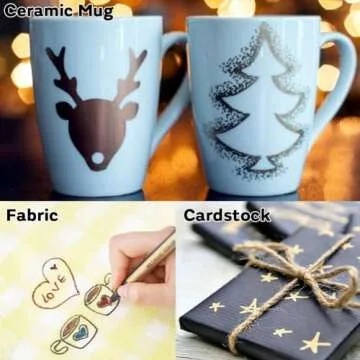 Dyvicl Metallic Marker Pens - Set of 10 Medium Point Metallic Markers for Rock Painting, Black Paper, Card Making, Scrapbooking Crafts, DIY Photo Album