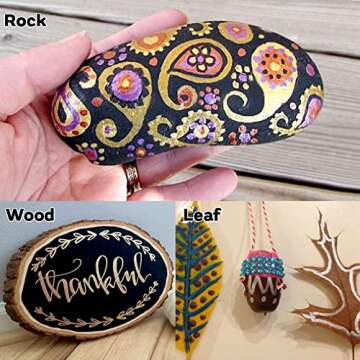 Dyvicl Metallic Marker Pens - Set of 10 Medium Point Metallic Markers for Rock Painting, Black Paper, Card Making, Scrapbooking Crafts, DIY Photo Album