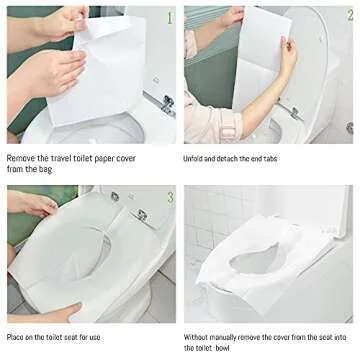 Toilet Seat Covers Disposable, 50-Count Flushable Paper Travel Toilet Seat Covers for Adults and Kid...