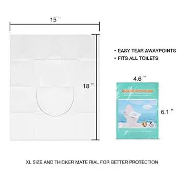 Toilet Seat Covers Disposable, 50-Count Flushable Paper Travel Toilet Seat Covers for Adults and Kids Potty Training, Great Biodegrable Accessories for Public Restrooms, Airplane, Camping