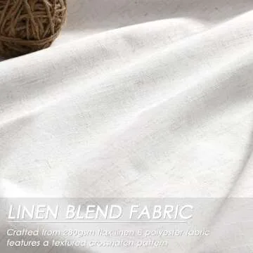 Cream Linen Blackout Curtains 84 inch Length 2 Panels Set for Bedroom Thermal Insulated 100% Blackout Linen Drapes Back Tab Neutral Rustic Farmhouse Block Out Room Darkening Window Curtains Ivory