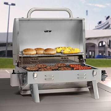 Masterbuilt 205 Stainless Steel Gas Grill, Tabletop (Old Version)