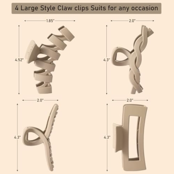 Stylish Large Claw Clips for Thick Hair, Strong Hold