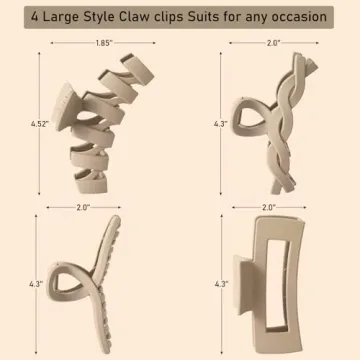 Stylish Large Claw Clips for Thick Hair, Strong Hold