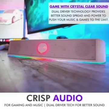 Tilted Nation Computer Soundbar for Desktop (White (Old))