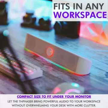 Tilted Nation Computer Soundbar for Desktop (White (Old))