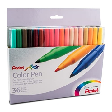 Pentel Color Pen Set with 36 Assorted Colors