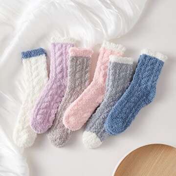 Breslatte Cozy Fuzzy Socks for Women 6 Pairs