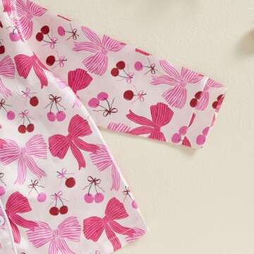 Twopumpkin Toddler Girl Satin Silk Pajamas Button Down Shirt Pants 2 Piece Pajama Set Little Kids Girls Cute Pjs Nightgown (Cute Bow Cherry Pink, 18-24 Months)