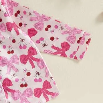 Twopumpkin Toddler Girl Satin Silk Pajamas Button Down Shirt Pants 2 Piece Pajama Set Little Kids Girls Cute Pjs Nightgown (Cute Bow Cherry Pink, 18-24 Months)