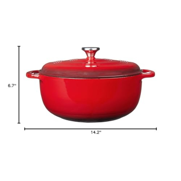 Lodge 7.5 Quart Enameled Cast Iron Dutch Oven | Perfect for All Cooking