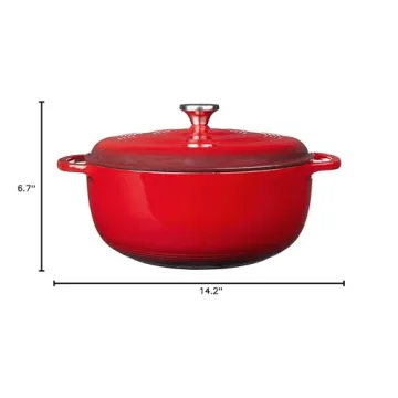 Lodge 7.5 Quart Enameled Cast Iron Dutch Oven | Perfect for All Cooking