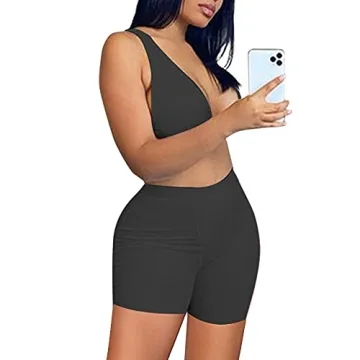 LuFeng Women's High Waist Leggings and Crop Top Set