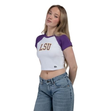 Hype & Vice LSU Homerun Tee for Women - Trendy Crop Top
