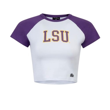 Hype & Vice LSU Homerun Tee for Women - Trendy Crop Top
