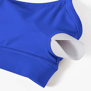 MOSHENGQI Y Back Padded Sports Bra for Women Racerback Strappy Workout Yoga Bra(S,215-Royal Blue)