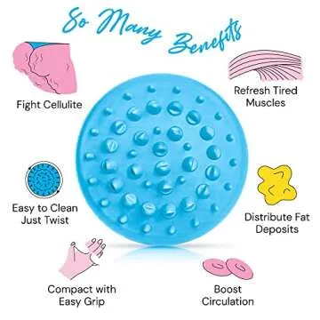 Scala Silicone Anti Cellulite Massager, Body Shower Scrubber, Cellulite Remover - Improve Circulation, Distribute Fat Deposits, Body Massager, Exfoliator, Fat Roller Use with Creams and Oils, Aqua