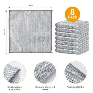 DyPinYise Multipurpose Wire Miracle Cleaning Cloths, Magnifying Wire Dishwashing Rags for Wet and Dry Mesh Microfiber Cleaning Cloth for Metal, Kitchen, Dishes