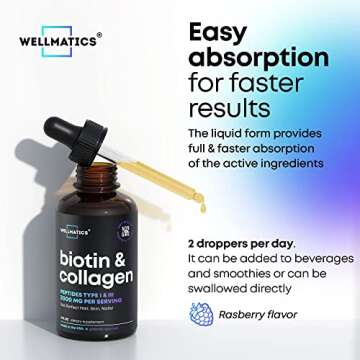 Liquid Collagen & Biotin Drops - 30,000 mcg Power