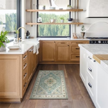 Lahome Floral Medallion Area Rug - Non-Slip & Washable