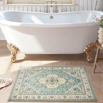 Lahome Floral Medallion Area Rug - Non-Slip & Washable