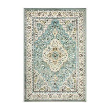 Lahome Floral Medallion Area Rug - Non-Slip & Washable