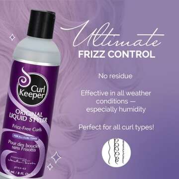 Original Curl Keeper Anti-Frizz Curl Defining Hair Styler (8 Oz) - Lightweight Curl Definer Liquid G...