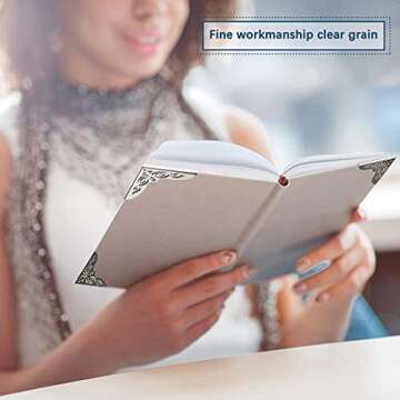 Metal Book Corner Edge Cover Guard Vintage Iron Corner Cover Triangle Carved Decorative Angle Protector Metal Furniture Cover Pad for School Album Scrapbook Notebook (96 Pieces)