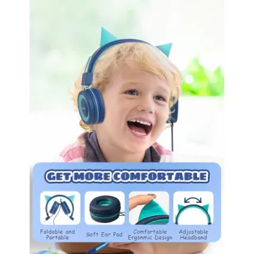 SIMJAR Cat Ear Kids Headphones - Fun & Functional