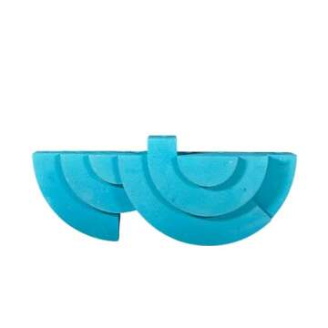 Allegria Candle Holder | Modern Candle Holder | Concrete Handmade Menorah 10.5" x 4.3" in three different unique colors (Saphire Blue)