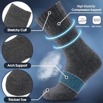 EBMORE Merino Wool Socks Men Winter Thermal Warm Hiking