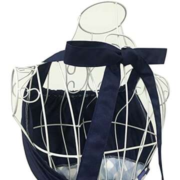 Stylish Plus Size Blue Aprons for Women with Pockets