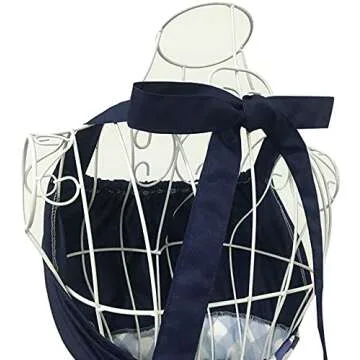 Stylish Plus Size Blue Aprons for Women with Pockets